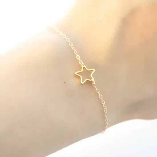 Fashion Simple Alloy Chain Geometric Star Bracelet