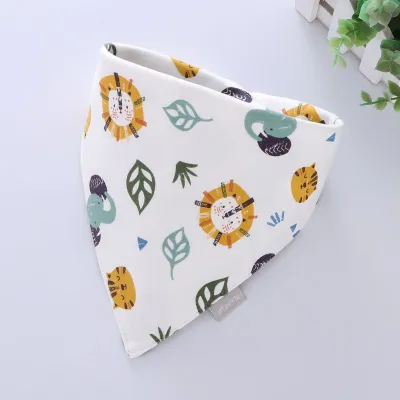 Newborn Baby Triangle Cartoon Bib Burp Cloth - Cotton Unisex