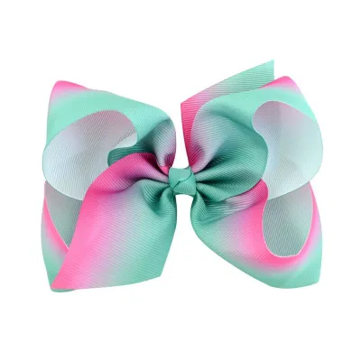 Wholesale Girl Color Blocking Bowknot JOJO Fabric Hair Clip