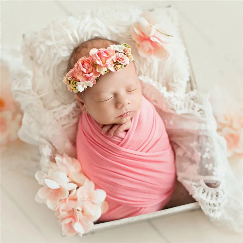 Wholesale Baby Newborn Solid Color Stretch Wrap Unisex Photographic Wrap
