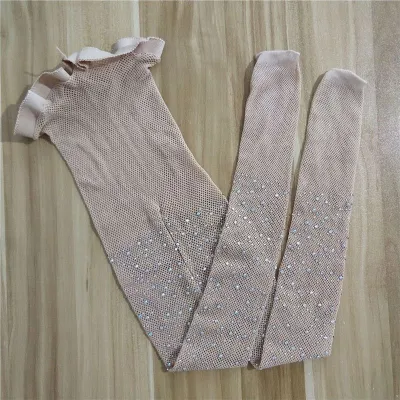 Fashion Girl Shiny Rhinestone Mesh Tights Hosiery Pantyhose for Kids