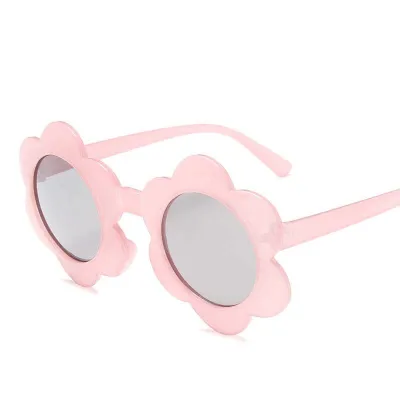 Wholesale Vintage Flower Pattern Candy Color Kids Sunglasses for Girls