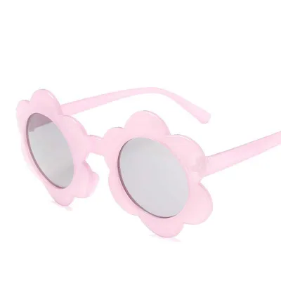 Wholesale Vintage Flower Pattern Candy Color Kids Sunglasses for Girls