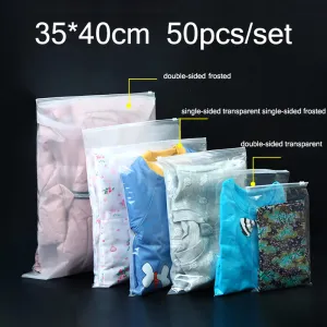 35*40cm 50pcs/set Custom Logo Ziplock Packaging Bags PE Plastic Resealable Storage