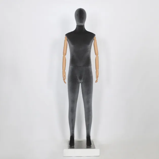 Wholesale Men Full Body Velvet Mannequin with Hands for Clothing Display Storage Props