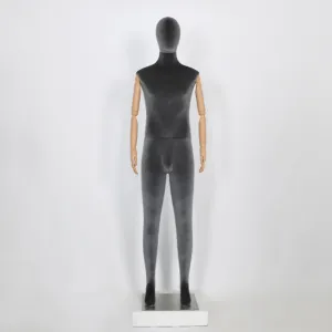 Wholesale Men Full Body Velvet Mannequin with Hands for Clothing Display Storage Props