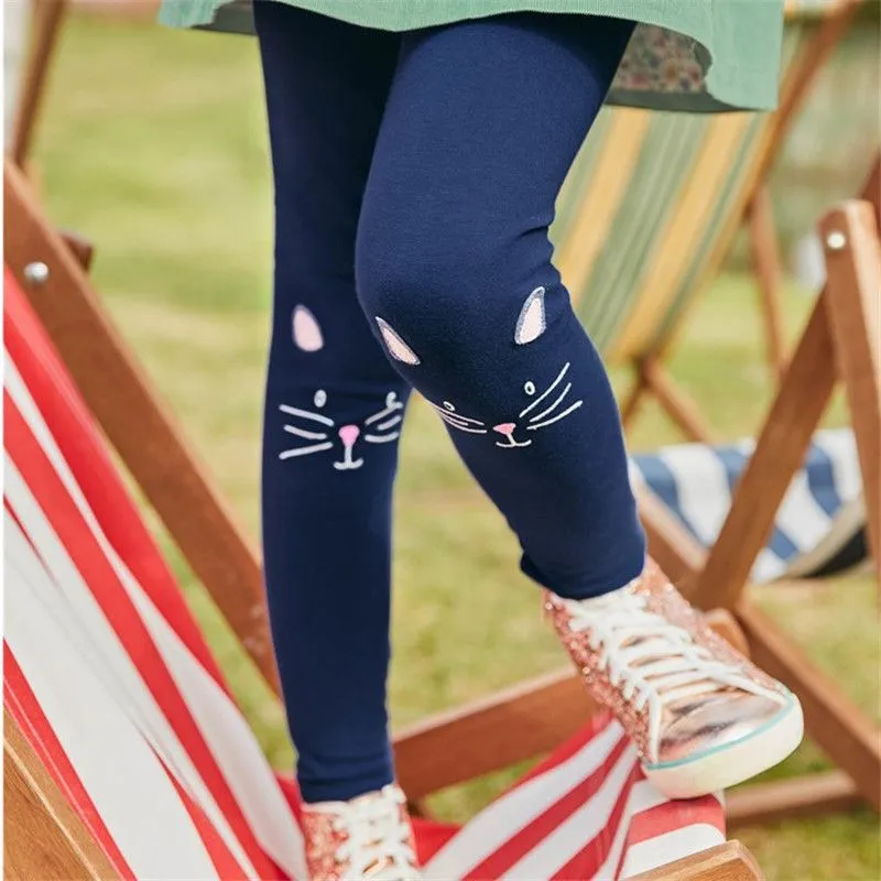 Wholesale Toddler Girl 2-7T Cat Print Knit Cotton Leggings Pants Mid Waist Unisex