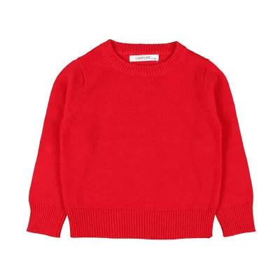 Kid Baby Solid Color Round Neck Casual Knitted Sweater Unisex Long Sleeve Pullover