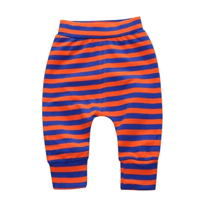 Unisex Baby Girl Boy Cotton Stripe Print Casual Harem Pants Long Mid Waist Leggings