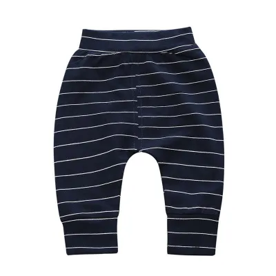 Unisex Baby Girl Boy Cotton Stripe Print Casual Harem Pants Long Mid Waist Leggings