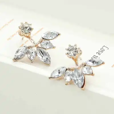 Fashion Spring Cute Girl Leaves Stud Earrings