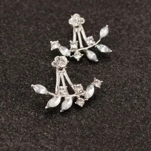 Fashion Spring Style Cute Girl Leaves Stud Earrings Alloy Women's Leaf