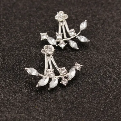 Fashion Spring Style Cute Girl Leaves Stud Earrings Alloy Women's Leaf