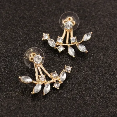 Fashion Spring Style Cute Girl Leaves Stud Earrings Alloy Women's Leaf