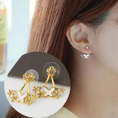 Fashion Spring Cute Girl Butterfly Stud Earrings