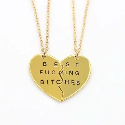 Fashion Best Friend Heart Shape 2Pcs Necklaces Alloy