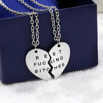 Fashion Best Friend Heart Shape 2Pcs Necklaces Alloy