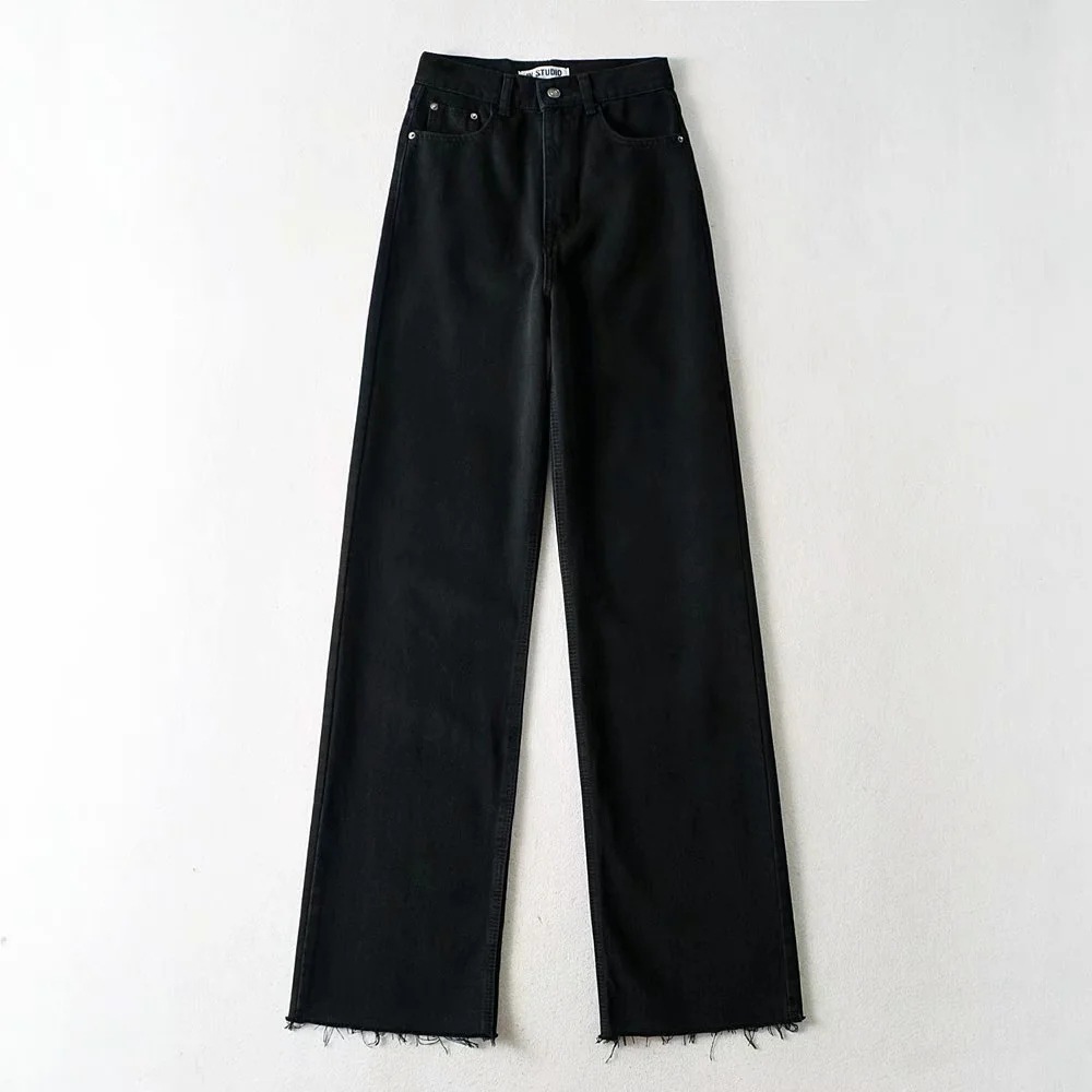 Scye サイ】 STRETCH COTTON DRILL WIDE LEG JEANS - SLATE GRAY
