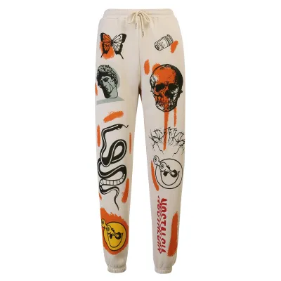 S-L Women Harajuku Cartoon Printed Trousers Jogger Casual Sweatpant