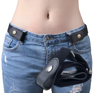 Women'S Invisible Belt Without Buckle Elastic Stretch Denim Style