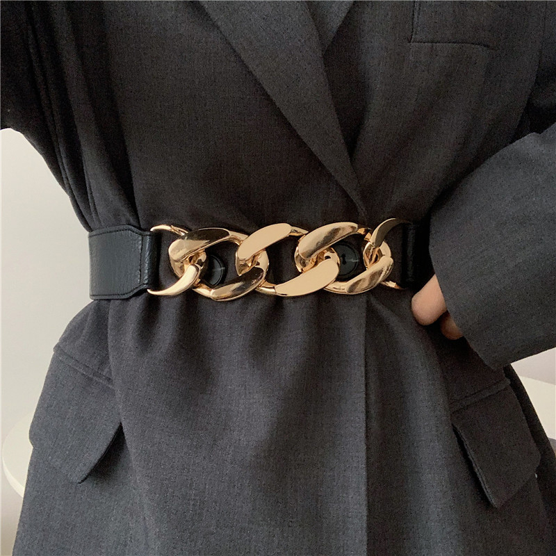 Wholesale Women Stretch Gold Silver Metal Chain Waist Belts
