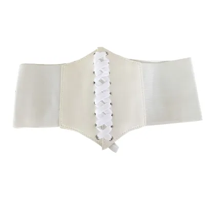 Women Elastic High Waist Wide PU Leather Slimming Body Belt