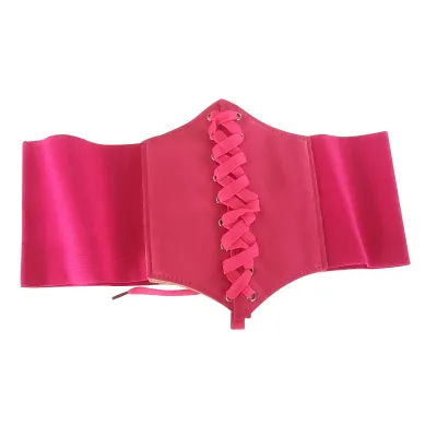 Women Elastic High Waist Wide PU Leather Slimming Body Belt