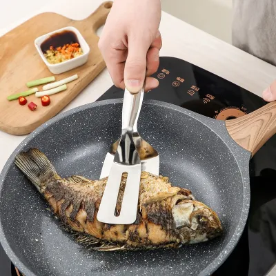 Kitchen Stainless Steel Food Tongs Spatula Frying Shovel Clip 201 Stainless Steel