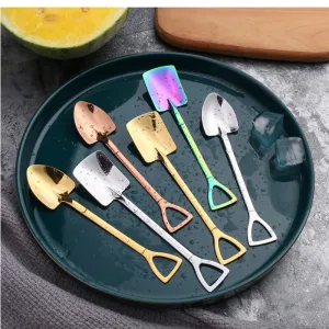 Modern Minimalist 304 Stainless Steel Spade Shovel Dessert Spoon