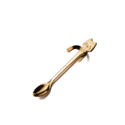 Cat Shape Design 304 Stainless Steel Coffee Spoon for Home Kitchen