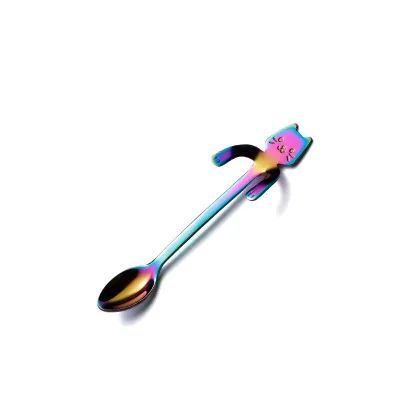 Cat Shape Design 304 Stainless Steel Coffee Spoon for Home Kitchen