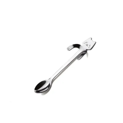 Cat Shape Design 304 Stainless Steel Coffee Spoon for Home Kitchen