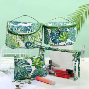 Monstera Printed Large-capacity Cosmetic Bag for Travel