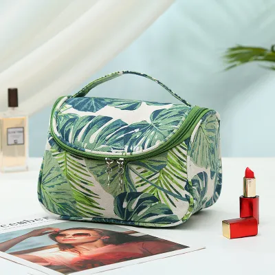 Monstera Printed Large-capacity Cosmetic Bag for Travel