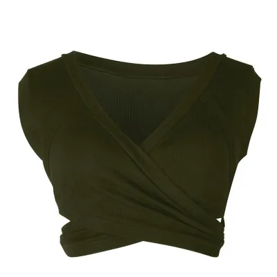 S-XL Women Sleeveless Sling V-Neck Slim Tank Top