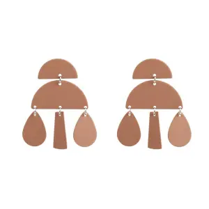 Lady Unique Geometric Water Drop Pendant Alloy Stud Earrings