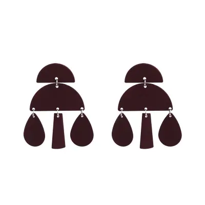 Lady Unique Geometric Water Drop Pendant Alloy Stud Earrings