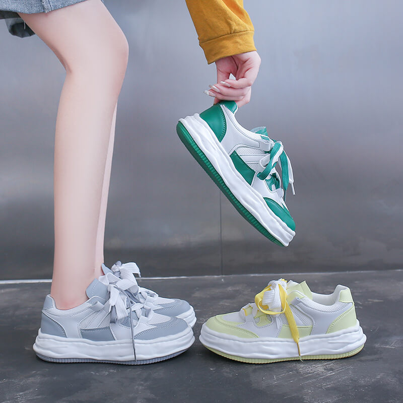 【COLOR iN ID】Wearable Platform Sole Sneakers Wholesale Size:4.5-8.5 Women Student Casual Candy Color