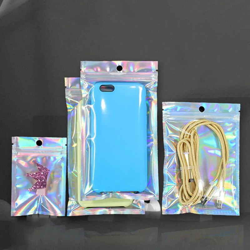 Multifunctional Colorful Laser Pattern Storage Ziplock Bag for Jewelry Packaging