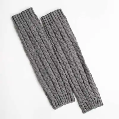 Women's Warm Long Pure Color 8 Pattern Acrylic Fiber Leg Warmers