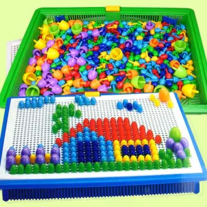 Child Mushroom Nail Assemble Creative Puzzle Toy