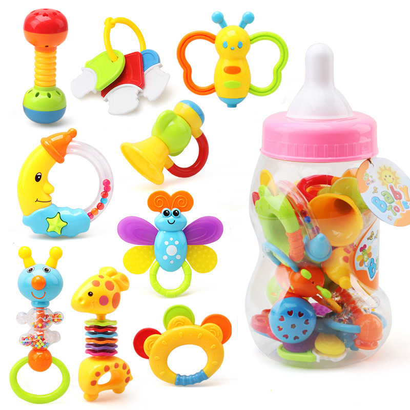 Wholesale New Design high quality Eco-Friendly Baby Toy Teether Baby Rattle Teether Set Toy