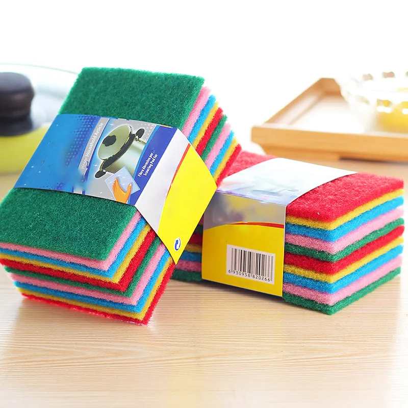 Colorful Polyester Dishwashing Cloths 10-Pack Mixed Colors for Pot and Bowl Cleaning