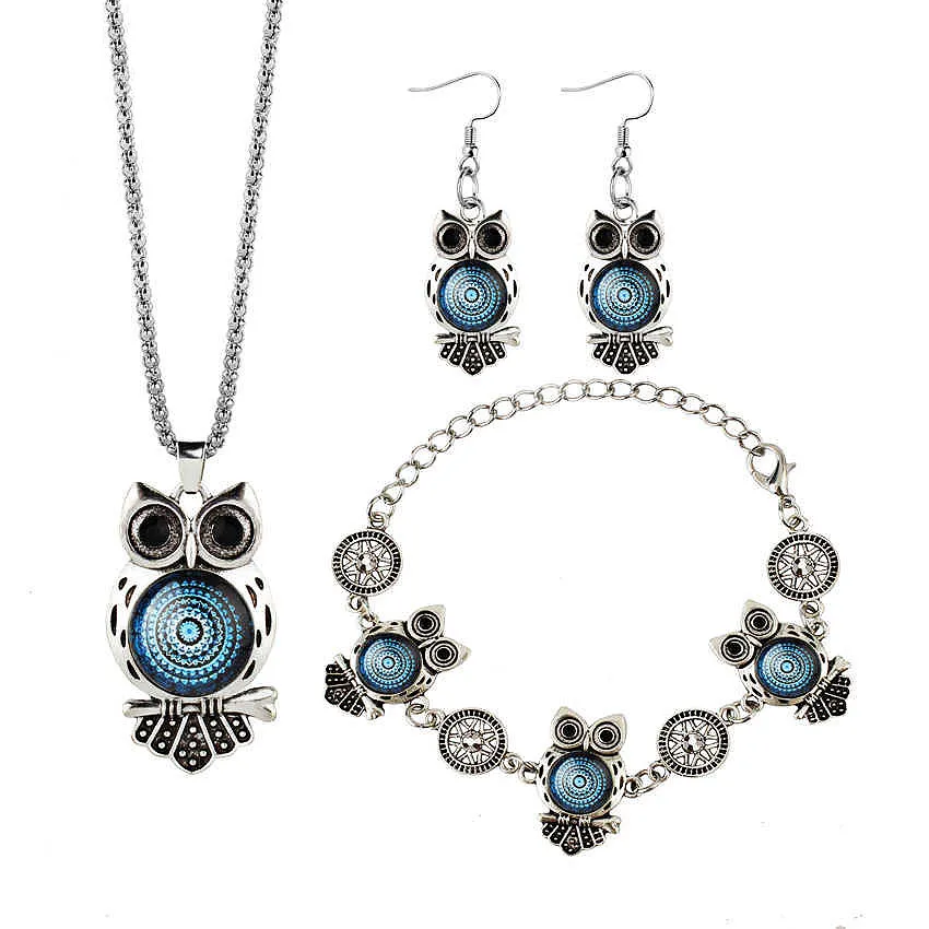 Classic Vintage Owl Pendant Trendy Style Alloy Jewelry Sets