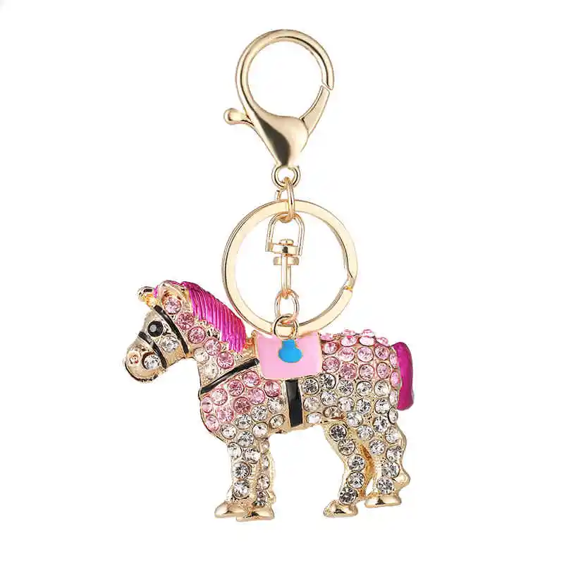 Fashion Charming Diamond Horse Pendant Handbag Car Key Chain
