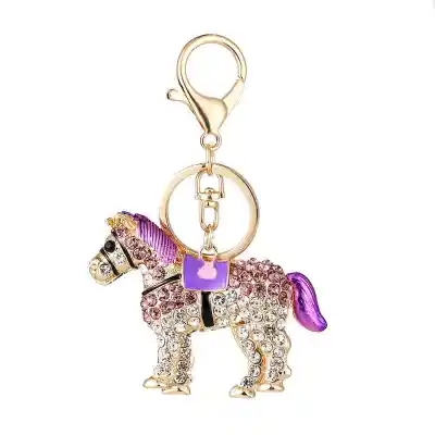 Fashion Charming Diamond Horse Pendant Handbag Car Key Chain