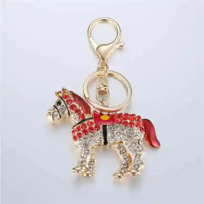 Fashion Charming Diamond Horse Pendant Handbag Car Key Chain