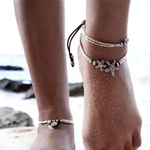 Women's Romantic Ethnic Starfish Rune Anklet for Yoga Beach