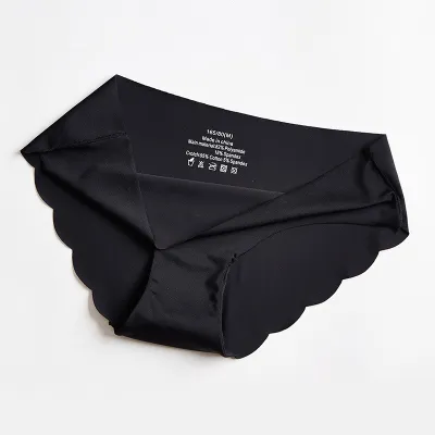 S-XXL Sexy Solid Color Wave Lace Briefs Panties