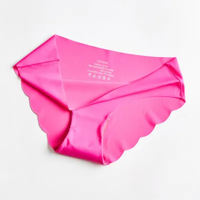 S-XXL Sexy Solid Color Wave Lace Briefs Panties